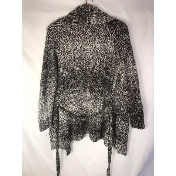 Cynthia Rowley longsleeve black white cardigan MED - Picture 4 of 8